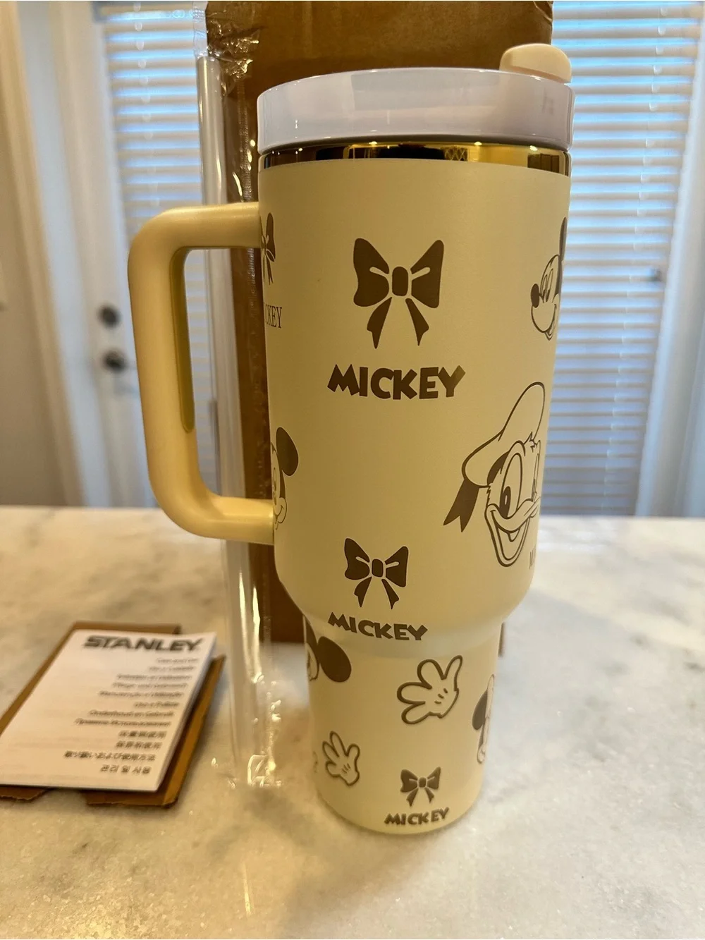 Stanley Disney Mickey Mouse Cream & Gold Limited Edition 40oz Quencher Tumbler - Picture 4 of 11